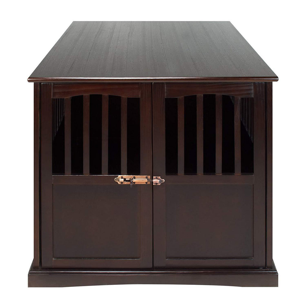 Hot Sale! Wooden Furniture XL Pet Crate Espresso Solid End Table Kennel Consule Decor