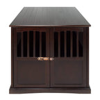 Hot Sale! Wooden Furniture XL Pet Crate Espresso Solid End Table Kennel Consule Decor