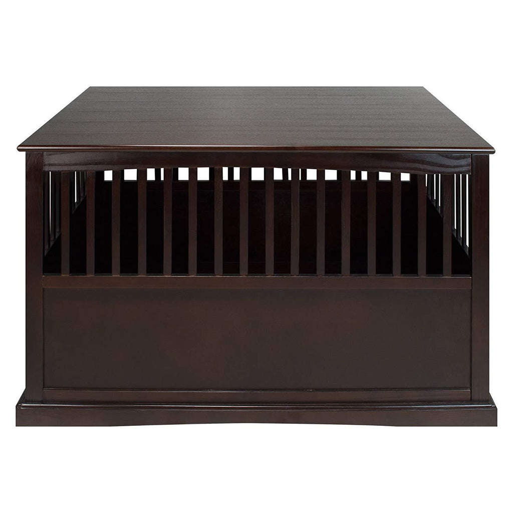 Hot Sale! Wooden Furniture XL Pet Crate Espresso Solid End Table Kennel Consule Decor