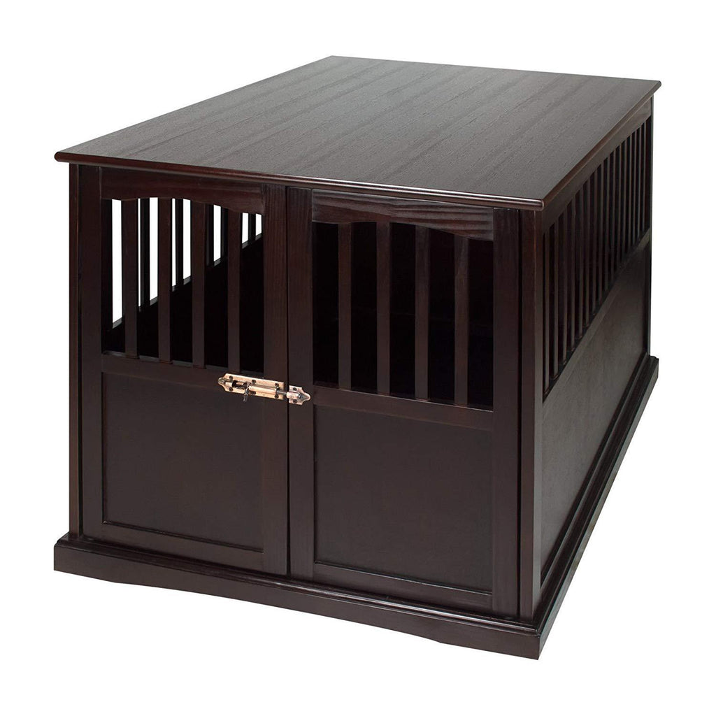 Hot Sale! Wooden Furniture XL Pet Crate Espresso Solid End Table Kennel Consule Decor