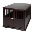 Hot Sale! Wooden Furniture XL Pet Crate Espresso Solid End Table Kennel Consule Decor