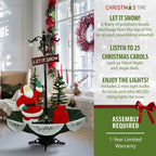 47 in. Christmas Musical Snowy Indoor Santa Claus Scene with Green Umbrella Base