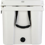 Elite 78 Qt. Rotational-Molded Customizable Cooler System with 3 Sets of Beach Wheels in White