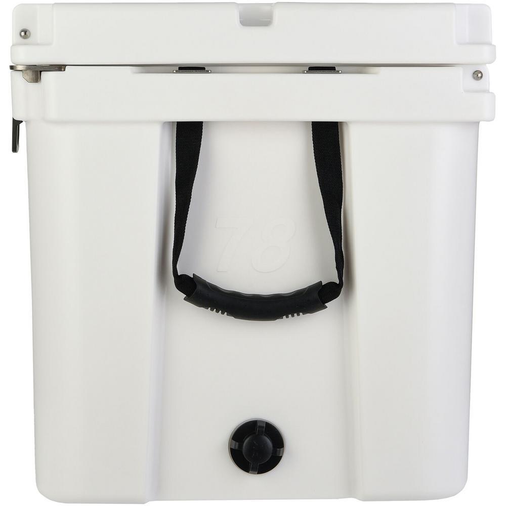 Elite 78 Qt. Rotational-Molded Customizable Cooler System with 3 Sets of Beach Wheels in White