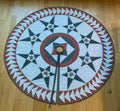 Star Christmas Tree Skirt Homespun Cotton Fabric  Quilted Quilt 58 1/2"