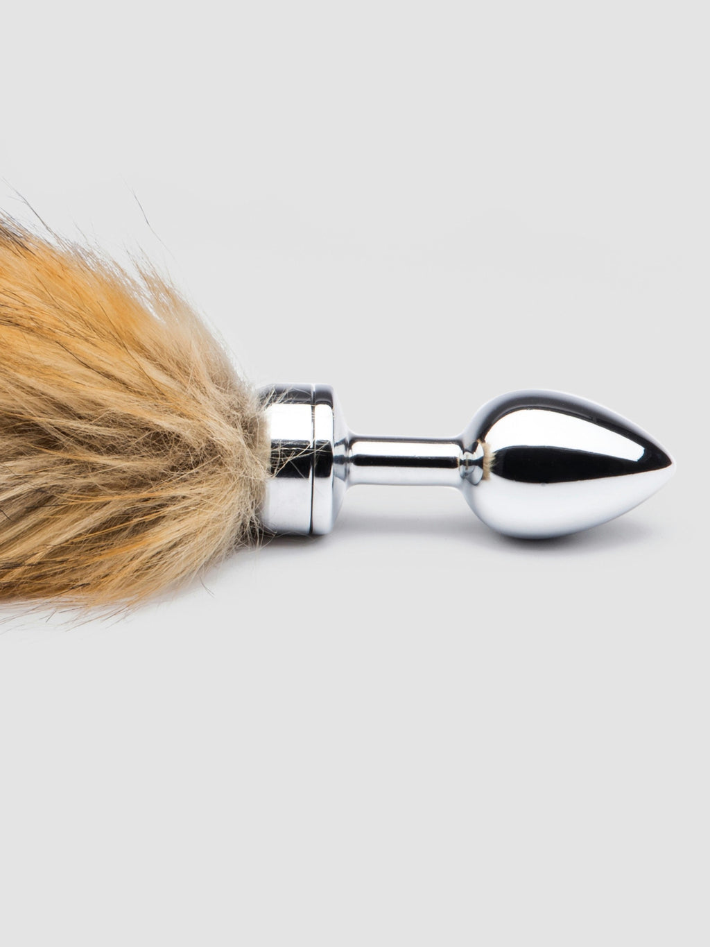 DOMINIX Deluxe Stainless Steel Medium Faux Fox Tail Butt Plug, Silver