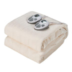 84" x 90" Flannel Heated Blanket Electric Throw w/ Dual Controllers