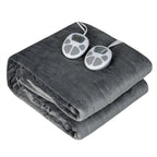 84" x 90" Flannel Heated Blanket Electric Throw w/ Dual Controllers