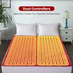 84" x 90" Flannel Heated Blanket Electric Throw w/ Dual Controllers