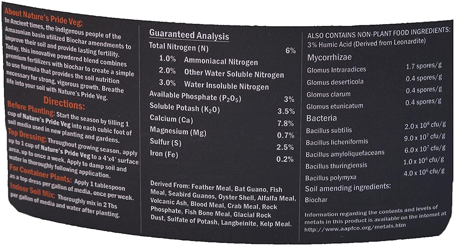 greengro fv-5035 nature's pride veg fertilizer 35 lb