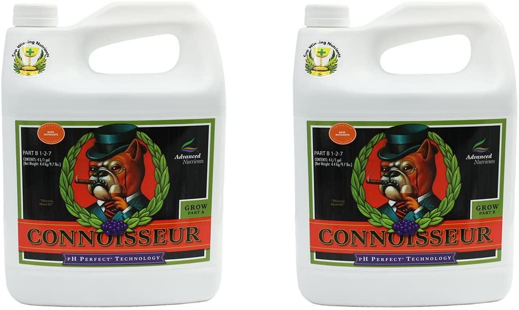 advanced nutrients 1680-15ab ph perfect connoisseur grow part a+b, 4 liter, brown/a