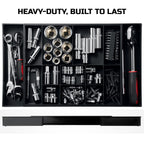 Tool Box Organizer Tray Divider Set, Expandable LarToolbox StoraTray Kit, Rolling Tool Chest Drawer Bins, Hardware Screwdrivers Pliers Organization, 2pcs low profile Trays.