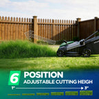 16" Electric Lawn Mower, 40V Cordless Lawn Mower with 2x5.0Ah Batteries &amp; Charger, Brushless Motor, 2-in-1 Mulching &amp; Bagging, 6-Position Height Adjustment, for Small to Medium Yards