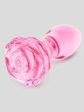Lovehoney Full Bloom Large Rose Glass Butt Plug 4 Inch, Pink