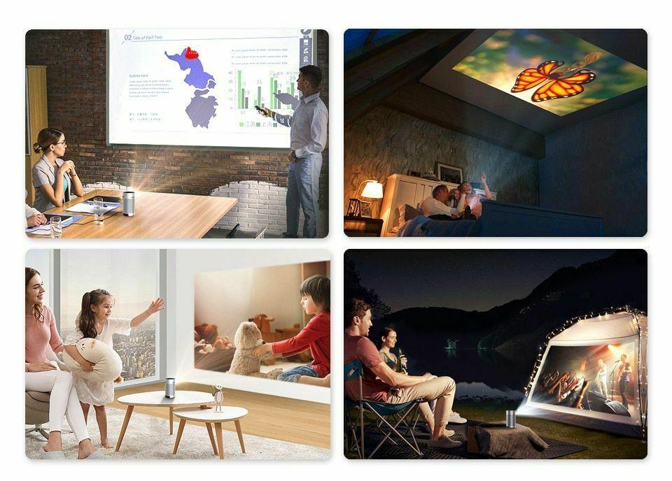 pocket portable smart projector android 8.1 os wifi 1080p 4k tv led home theater