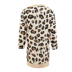 Women's Clothing - Collarless Flap Pocket Leopard Printed Outerwear