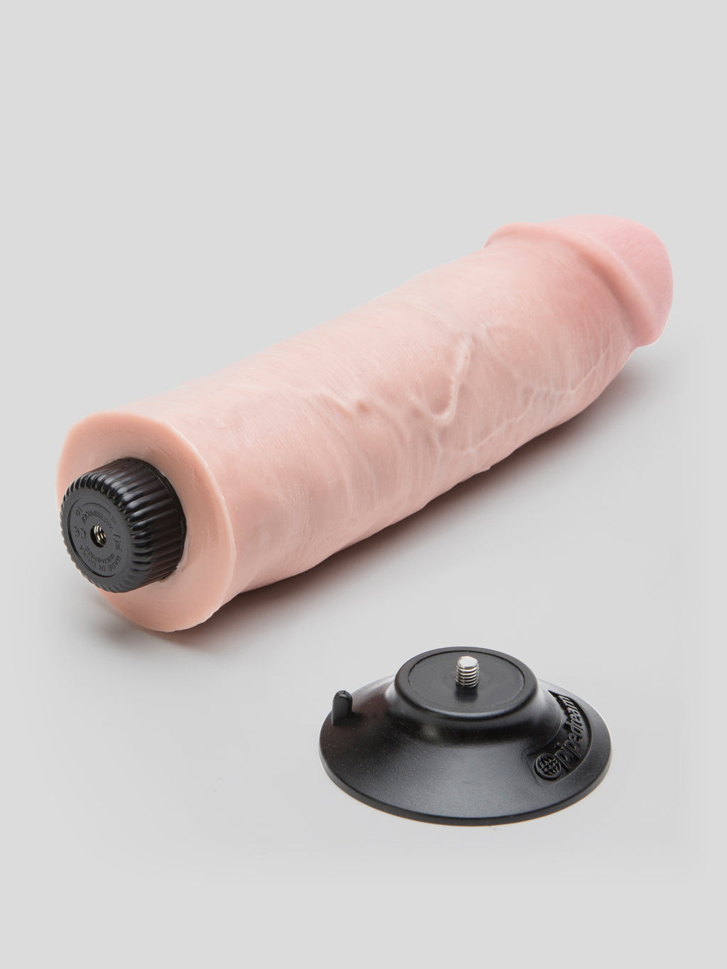 King Cock Ultra Realistic Girthy Suction Cup Dildo Vibrator 10 Inch, Flesh Pink
