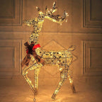 TSSM Christmas Reindeer Light Up LED Glitter Elk for Indoor Outdoor Garden Use High 120CM Xmas Decoration
