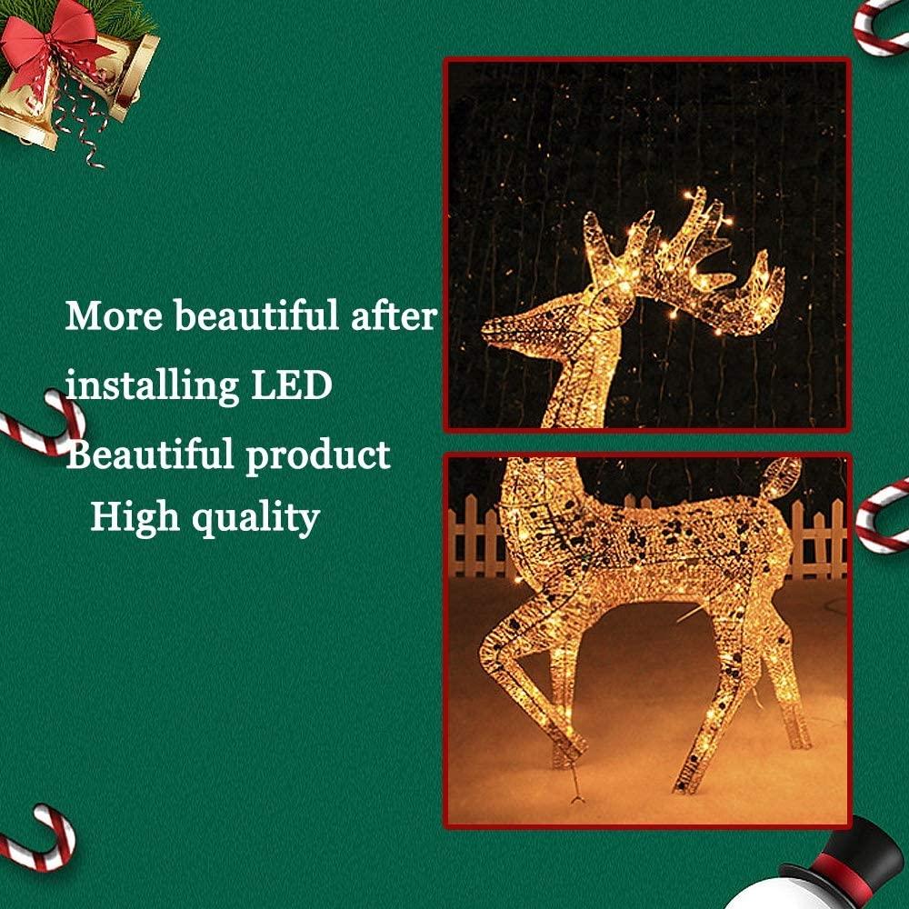 TSSM Christmas Reindeer Light Up LED Glitter Elk for Indoor Outdoor Garden Use High 120CM Xmas Decoration