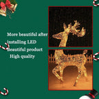 TSSM Christmas Reindeer Light Up LED Glitter Elk for Indoor Outdoor Garden Use High 120CM Xmas Decoration