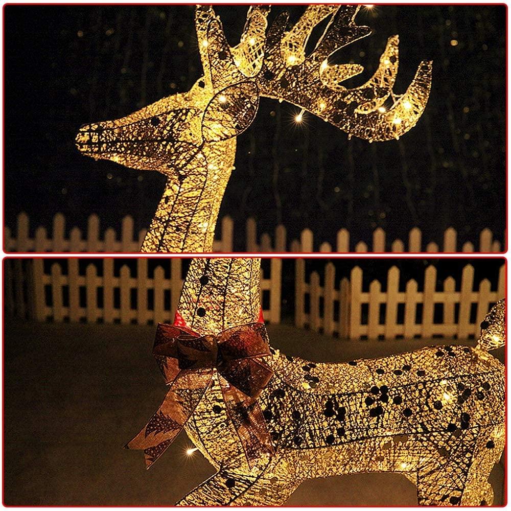 TSSM Christmas Reindeer Light Up LED Glitter Elk for Indoor Outdoor Garden Use High 120CM Xmas Decoration