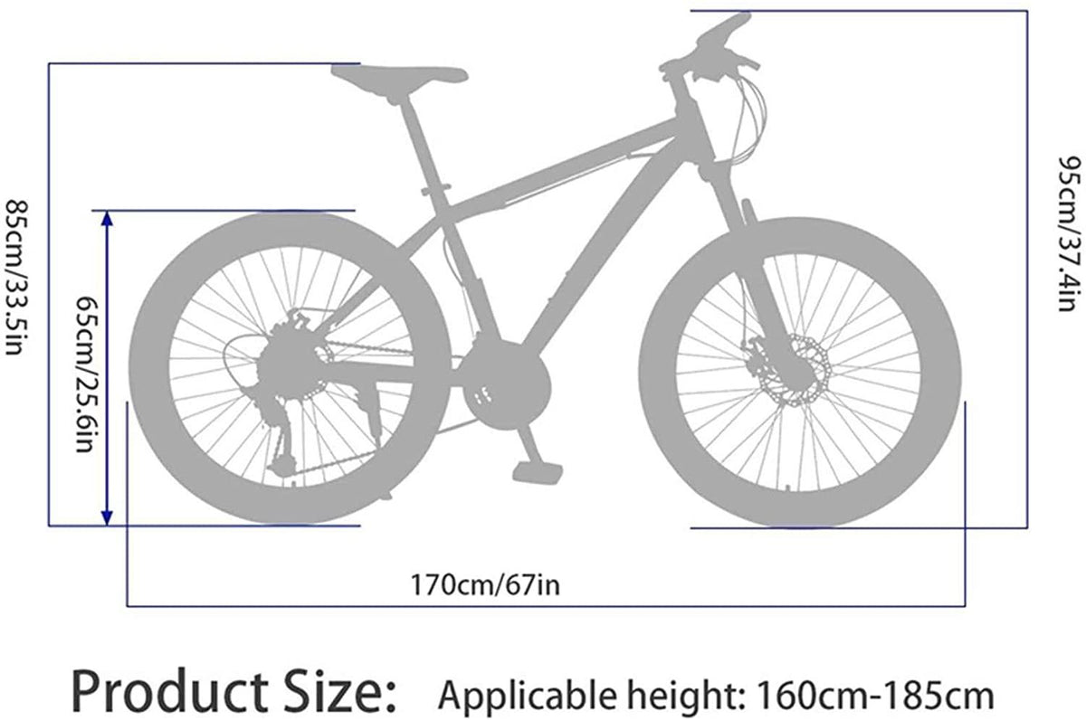 Shlia Adult Mountain Bike with 26 Inch Wheel Derailleur Lightweight Sturdy Aluminum Frame Bicycle with 21 Speed 3 Spoke Dual Disc Brakes Front Suspension Fork for Men