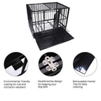 Three Size Heavy Duty Pet Dog CaStrong Metal Crate Kennel Playpen w/Wheels&amp;Tray