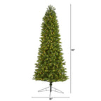 8 ft. Pre-lit Slim Virginia Spruce Artificial Christmas Tree with 600 Warm White Multifunction LED Lights