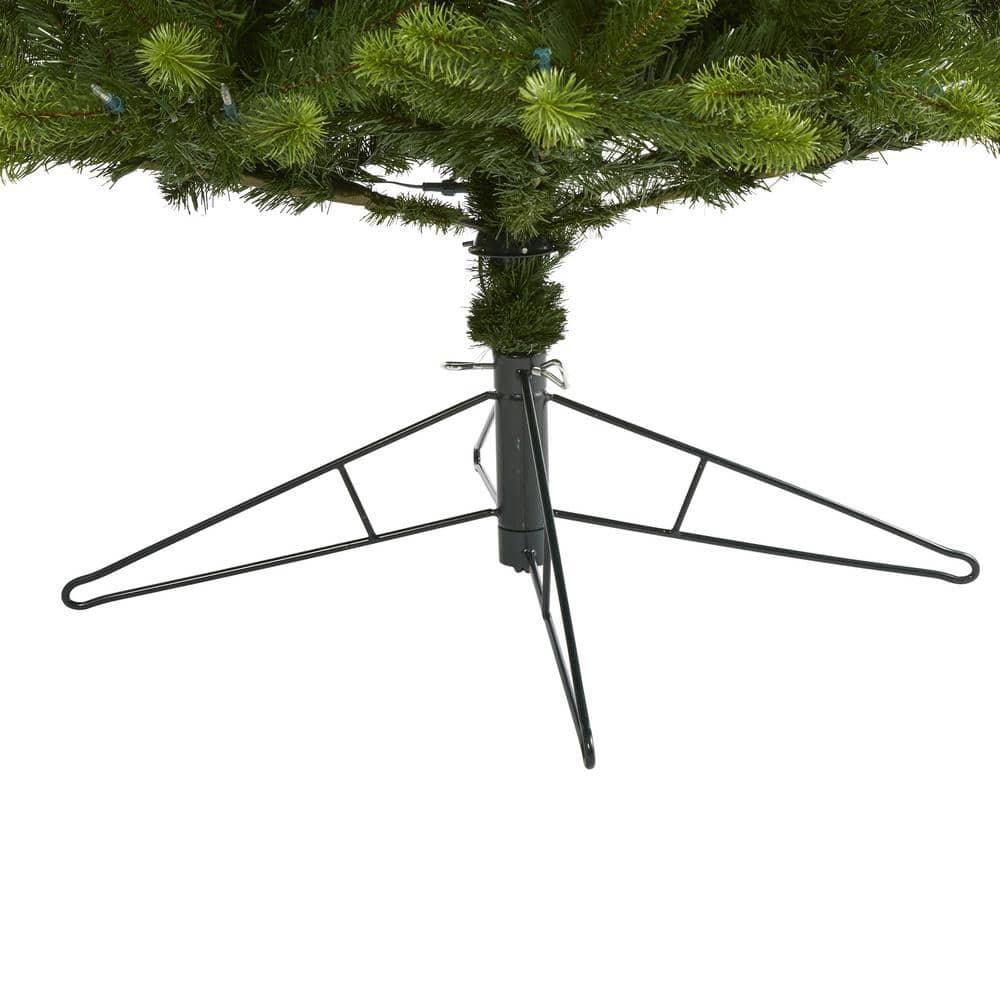 8 ft. Pre-lit Slim Virginia Spruce Artificial Christmas Tree with 600 Warm White Multifunction LED Lights