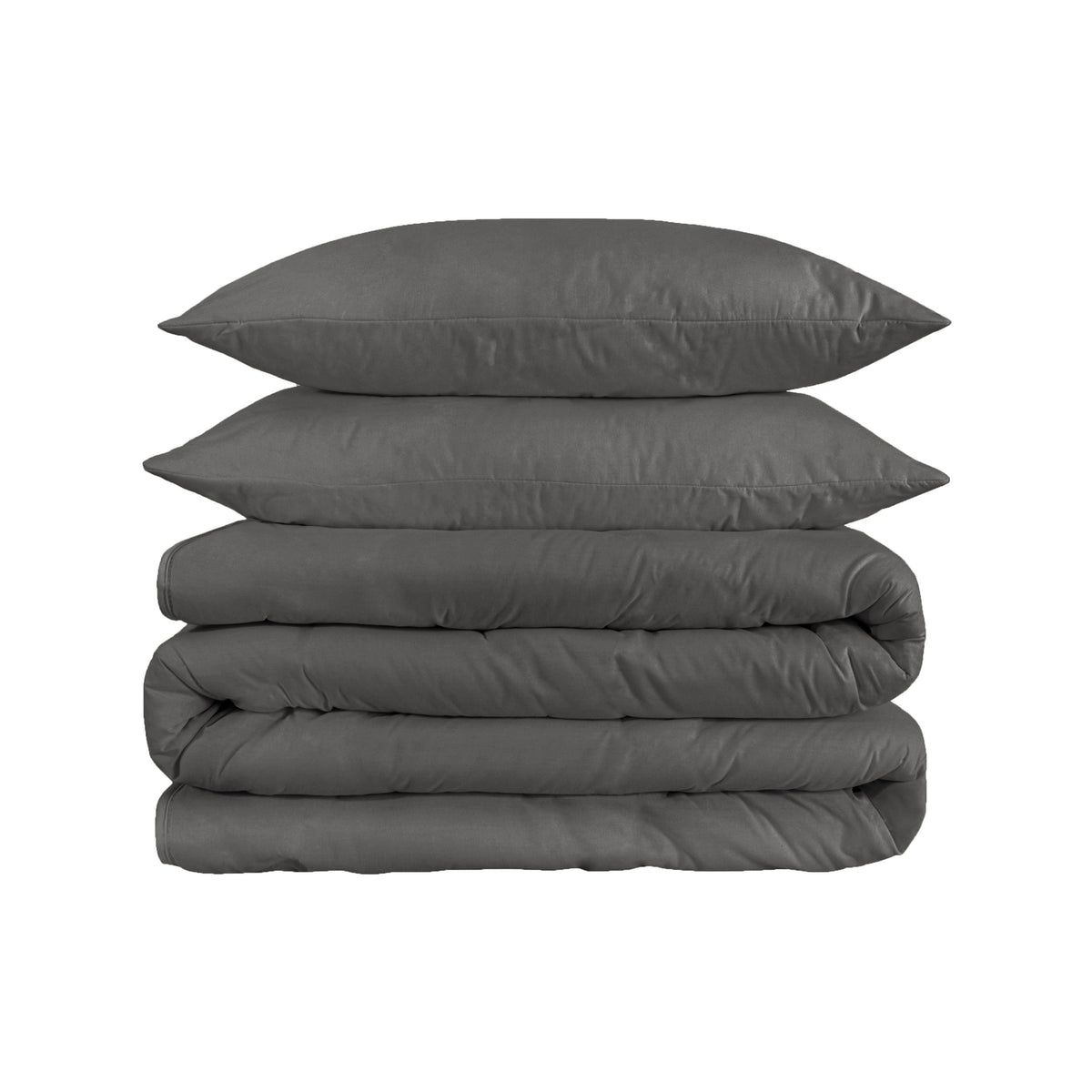 1200-Thread Count Egyptian Cotton Solid Duvet Cover &amp; Pillow Shams, 3-Piece Duvet Cover Set by Blue Nile Mills – Full/Queen, Charcoal