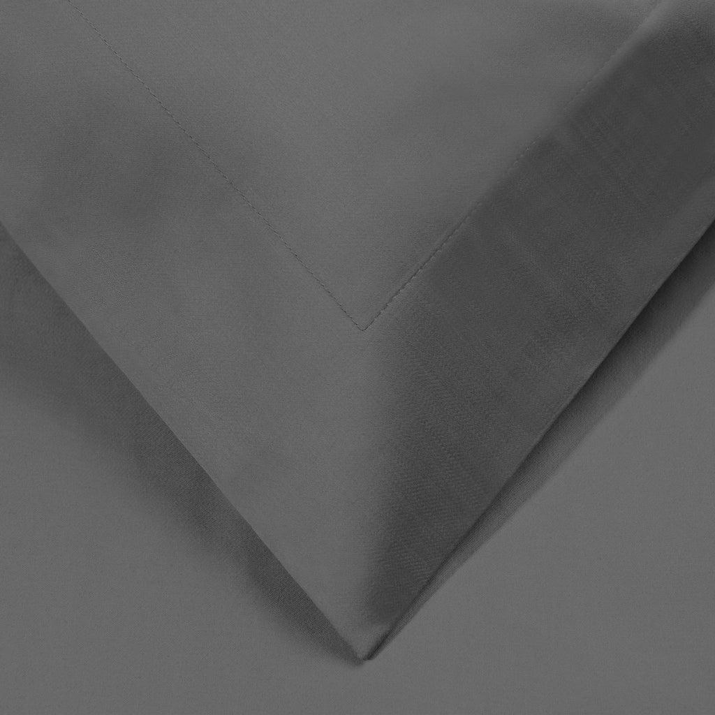 1200-Thread Count Egyptian Cotton Solid Duvet Cover &amp; Pillow Shams, 3-Piece Duvet Cover Set by Blue Nile Mills – Full/Queen, Charcoal