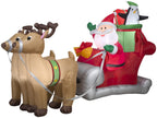 Airblown Inflatables Santa with Sleigh and Reindeer Scene