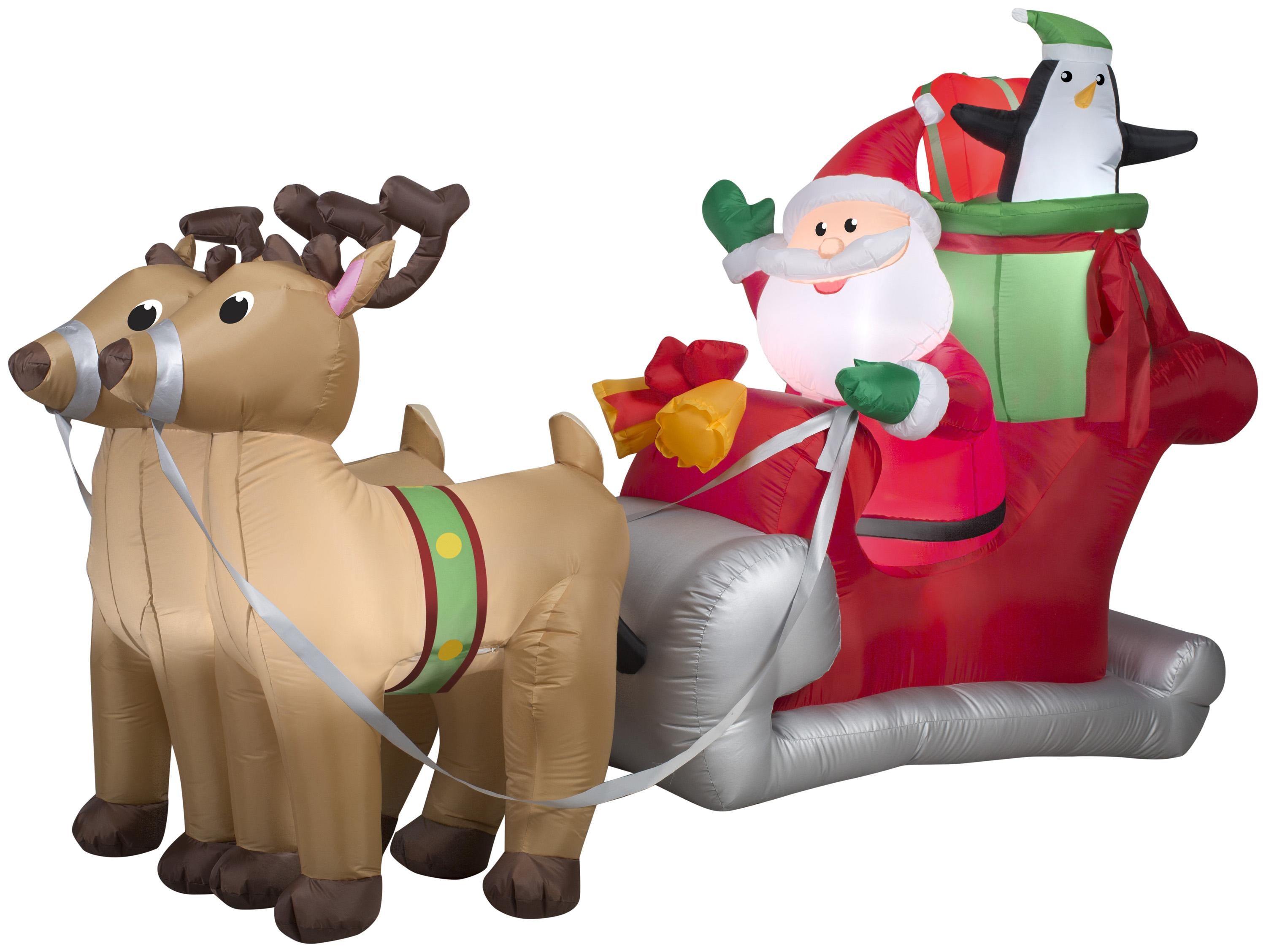 Airblown Inflatables Santa with Sleigh and Reindeer Scene