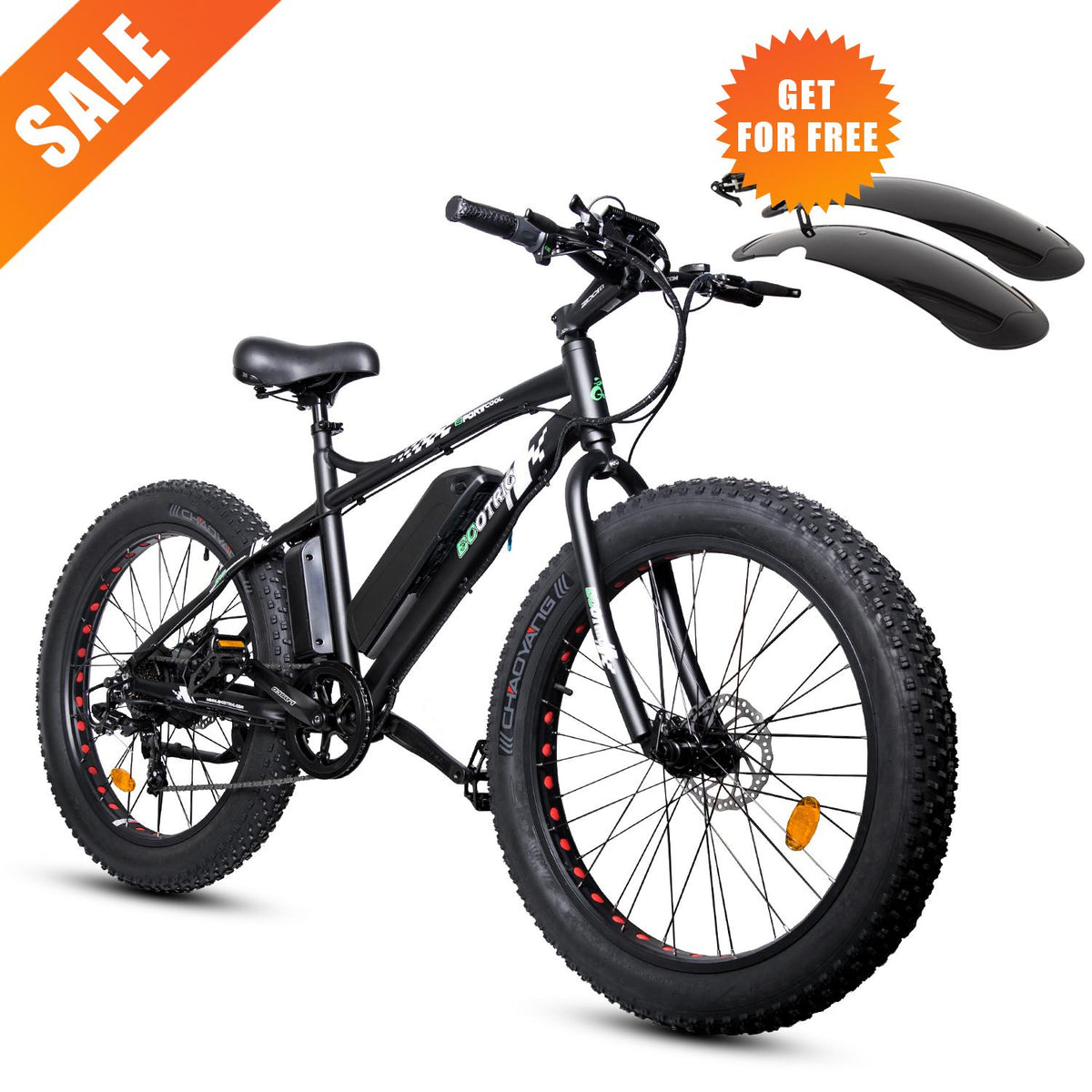 26" 36V 500W Fat Tire Electric Bicycle Mountain Beach e-Bike Removable Battery 7 Speed