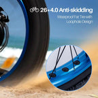 26" 36V 500W Fat Tire Electric Bicycle Mountain Beach e-Bike Removable Battery 7 Speed