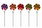 Set of 5 Color Changing LED Peppermint Candy Pathway Marker Lawn Stakes 72"