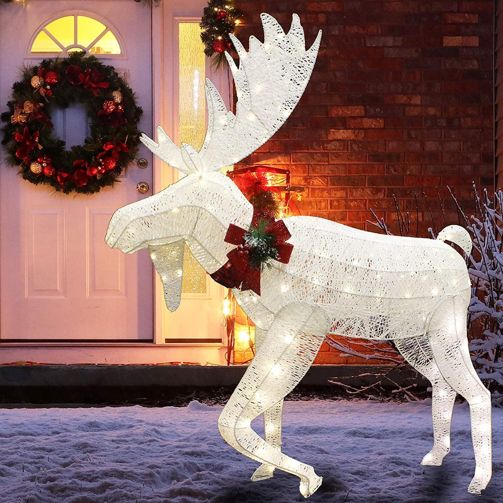Joiedomi 5ft Cotton Moose LED Yard Light for Christmas Outdoor Yard Garden Decorations, Christmas Event Decoration, Christmas Eve Night Decor