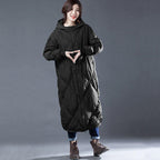babakud rhombus sewing solid hooded winter down coat