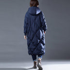 babakud rhombus sewing solid hooded winter down coat