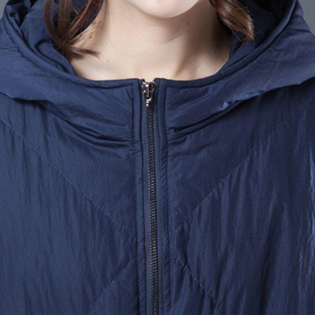 babakud rhombus sewing solid hooded winter down coat