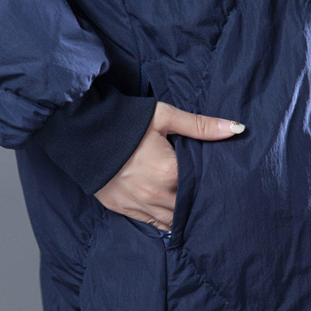 babakud rhombus sewing solid hooded winter down coat