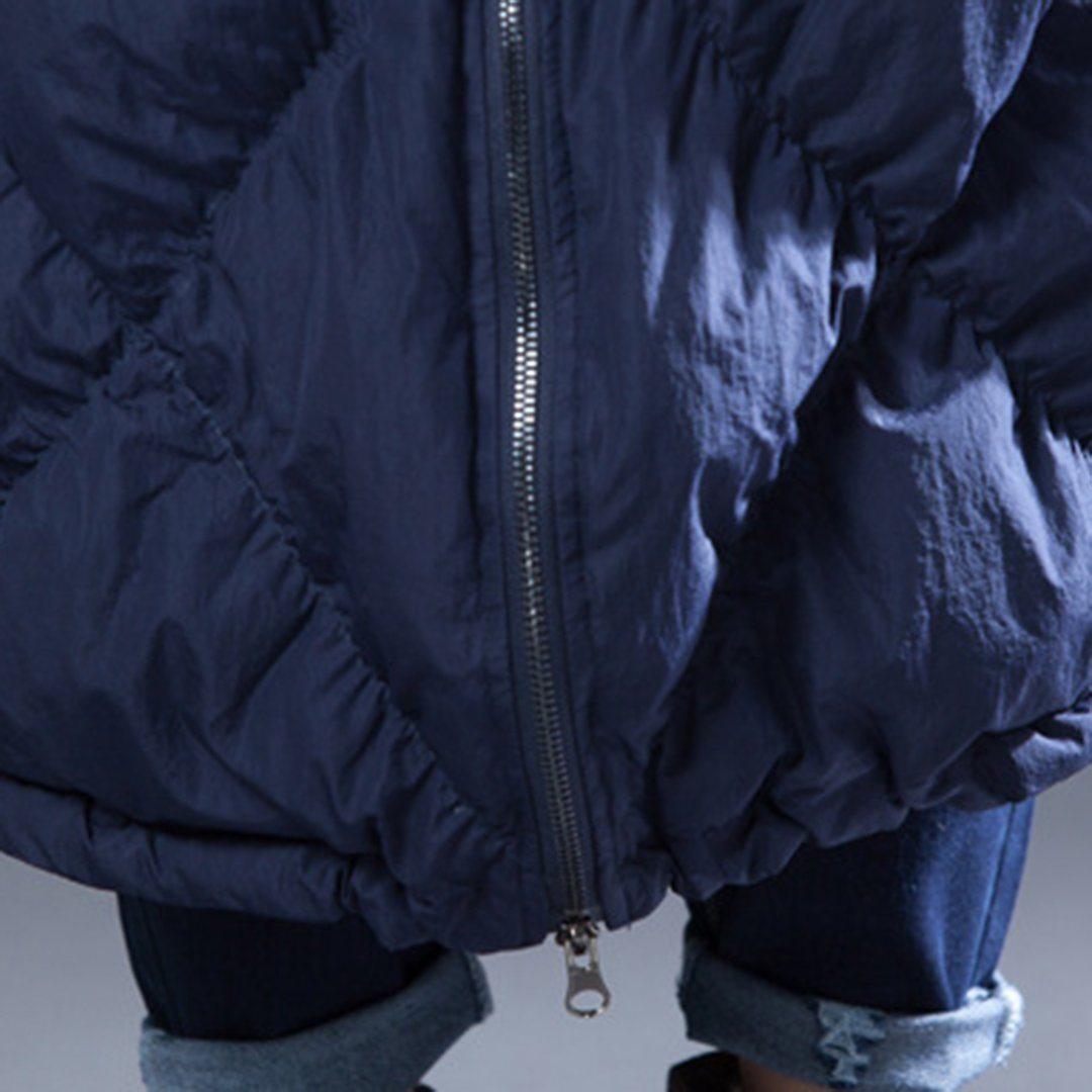 babakud rhombus sewing solid hooded winter down coat