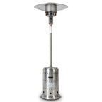 46000 BTU Stainless Mushroom Outdoor Patio Heater with Hollow Pattern on Tank housing, with Two Smooth-rolling Wheels,with Hose Set,with Black Cover,Pole in two pieces(Upper and Bottom)