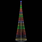 144 in. Christmas Multi-Color LED Animated Lightshow Cone Tree with 442 Lights and Star Topper
