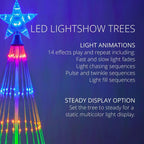 144 in. Christmas Multi-Color LED Animated Lightshow Cone Tree with 442 Lights and Star Topper
