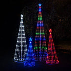 144 in. Christmas Multi-Color LED Animated Lightshow Cone Tree with 442 Lights and Star Topper