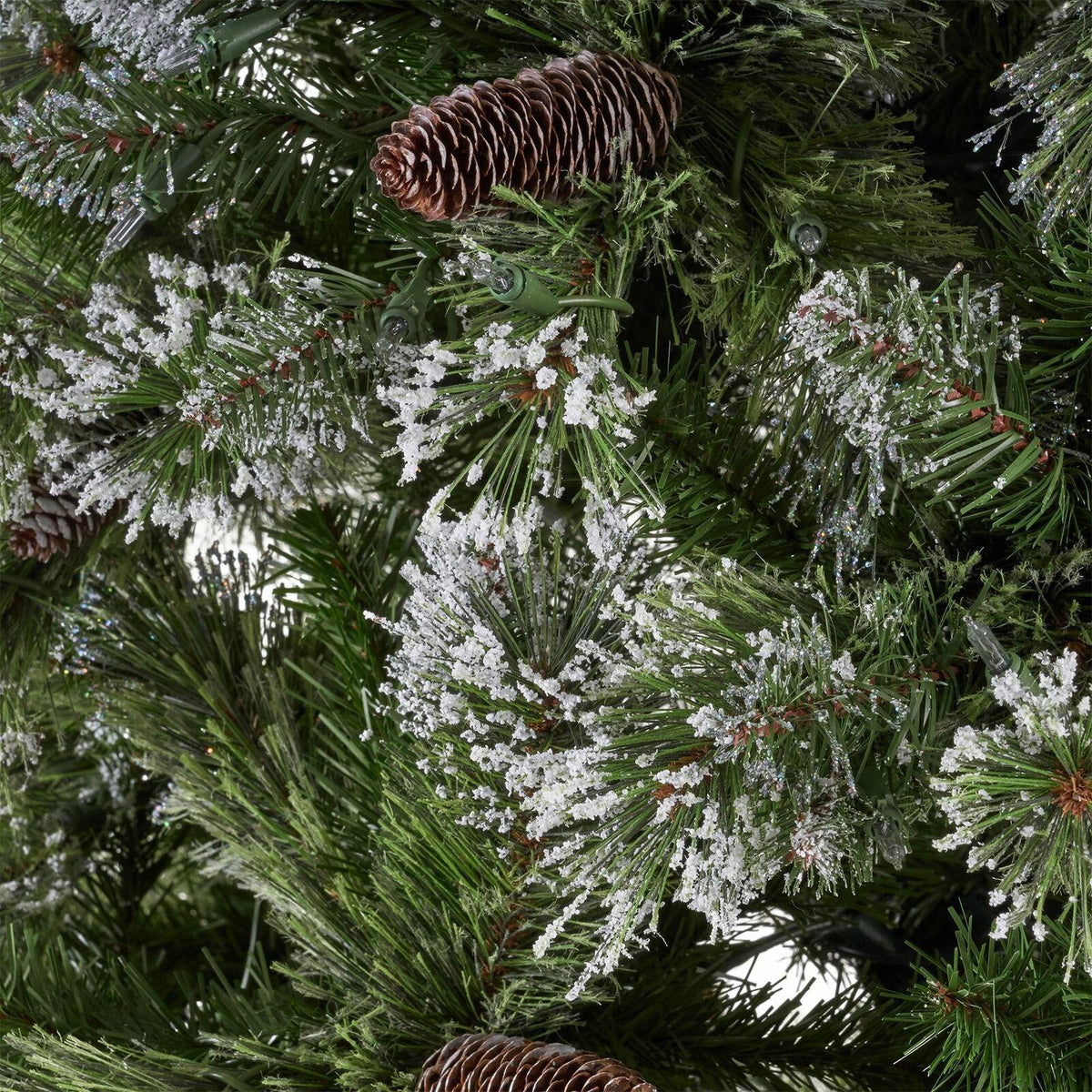 7.5-foot Cashmere Pine and Mixed Needles Hinged Artificial Christmas Tree with S