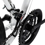 LYBOHO Lightweight Aluminum Road Bike - 700c Wheels Mountain Road Bike Begasso Simanos Aluminum Frame Full Suspension, 21 Speed Disc Brakes Mens/Womens Fashionable Road Bicycles (White,US Stock)
