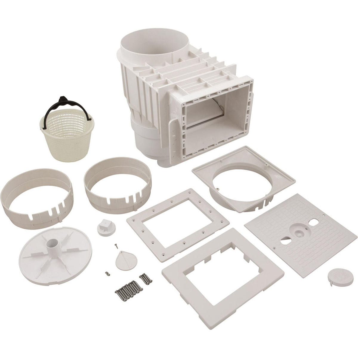 Waterway Plastics Skimmer Complete, WW Renegade, Fiberglass, 2", wht, Square