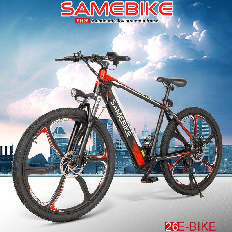 SH26 Electric Bike for Adults, Electric Mountain Bike, 26 Inch Wheels, Max 18.64mph, E-Bike for Adults Women Men Ladies Teenagers
